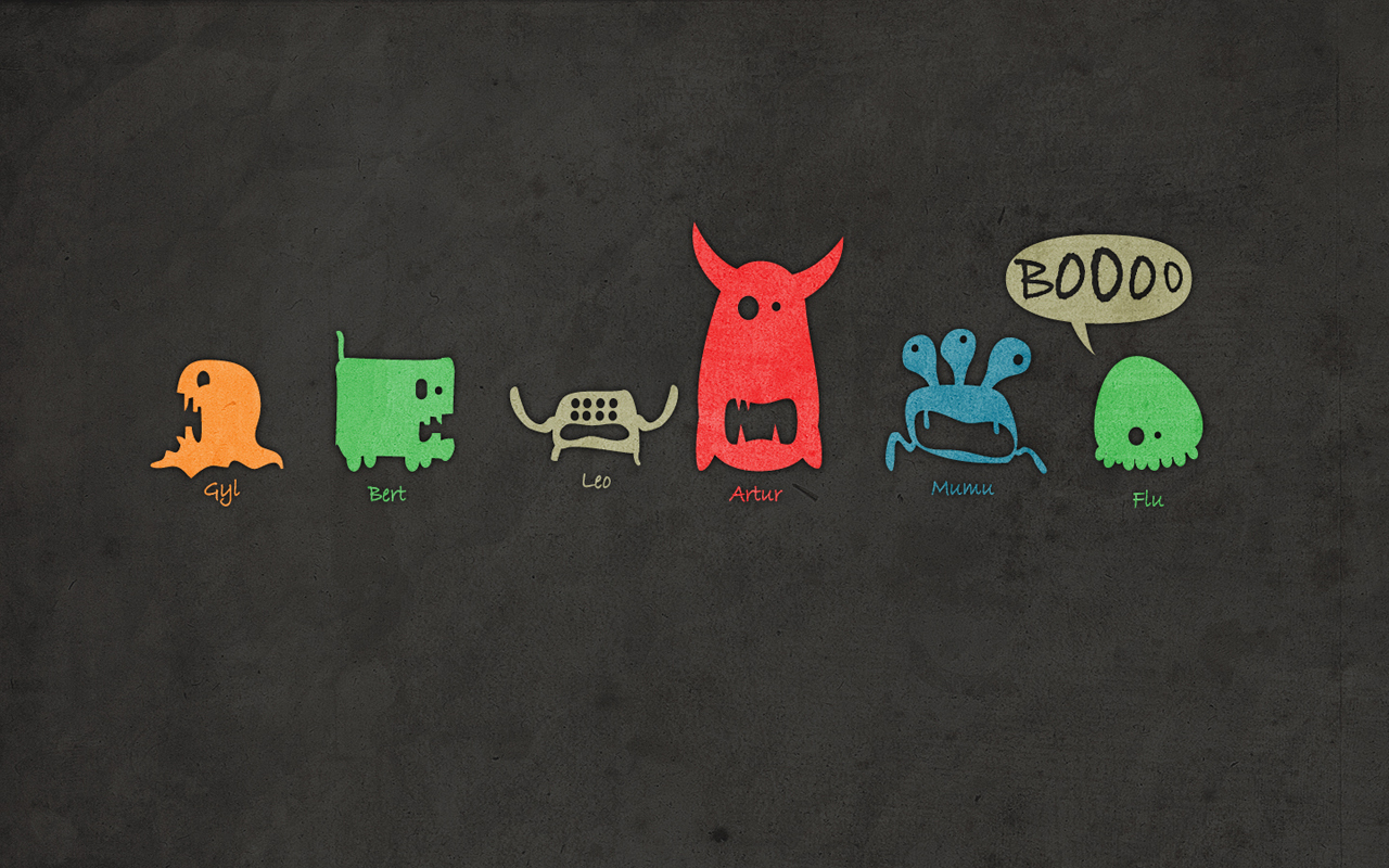 Colorful monster characters