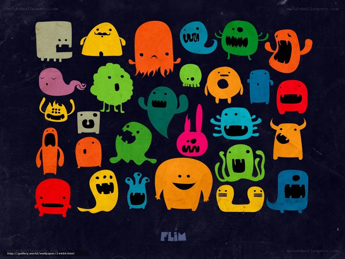Colorful monster collection