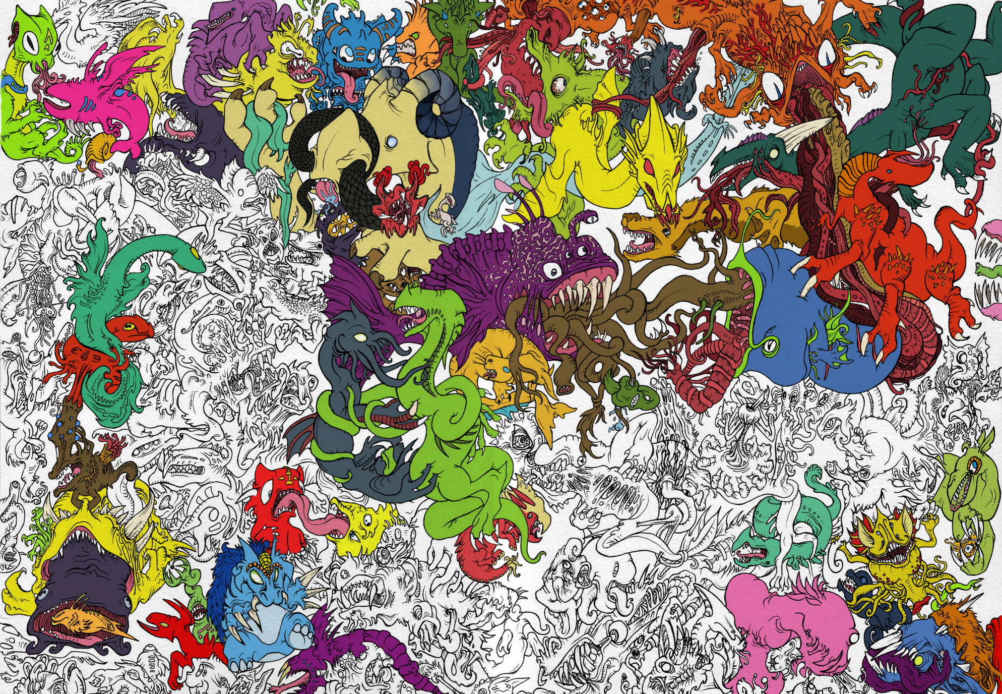Colorful monster illustration