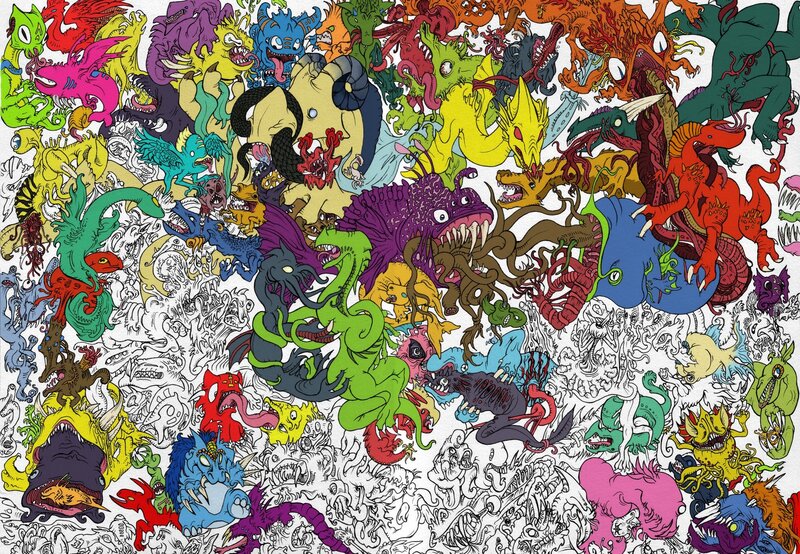 Colorful monster illustration