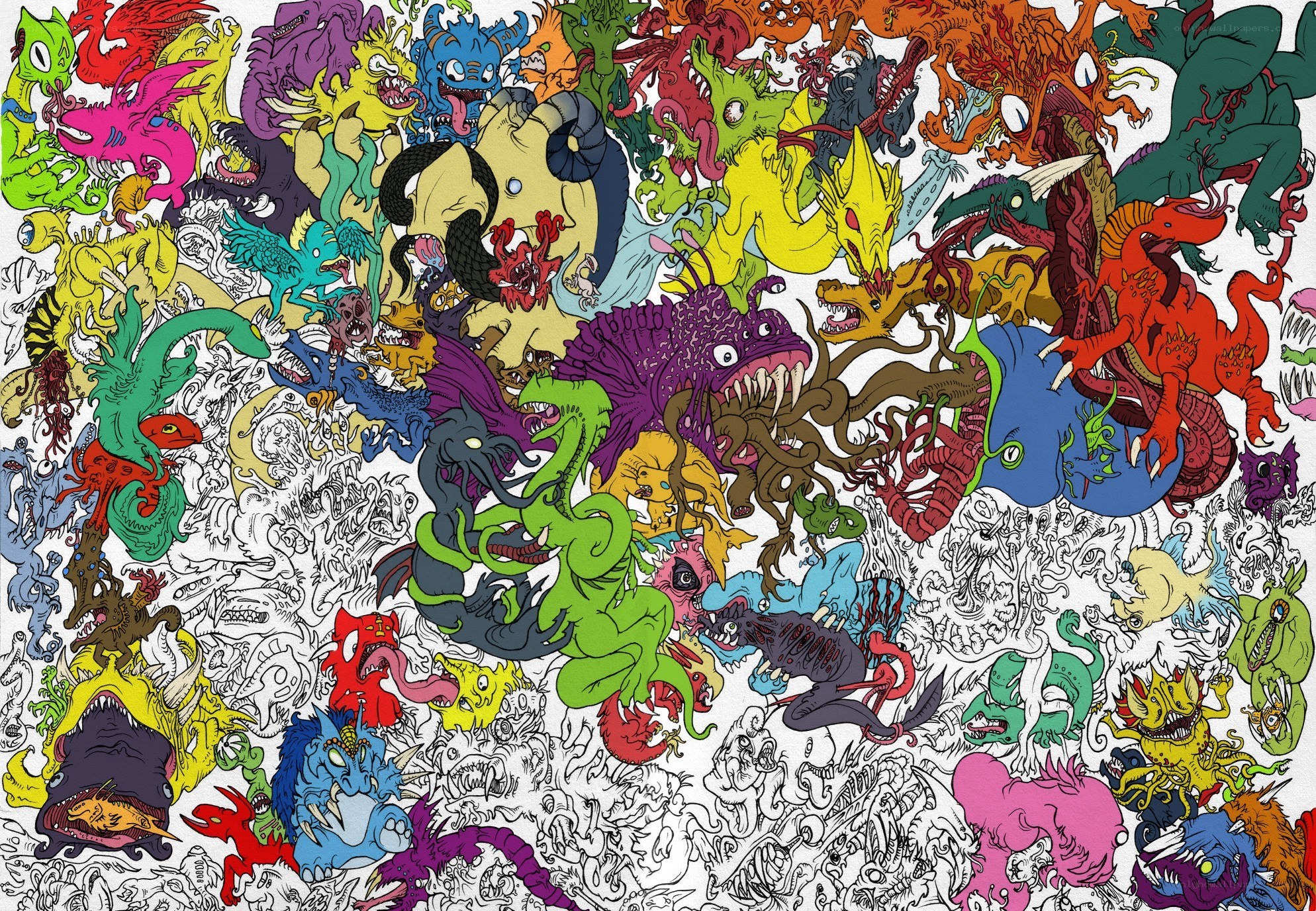 Colorful monster illustration
