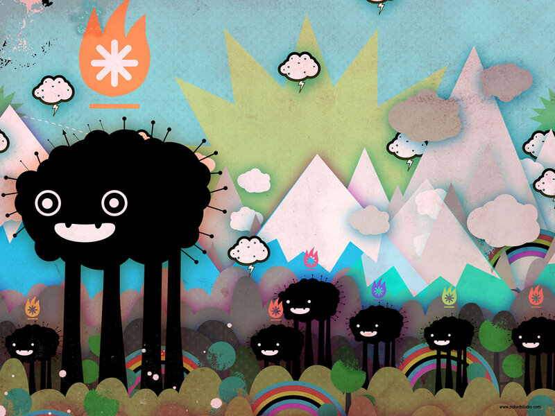 Colorful monster landscape