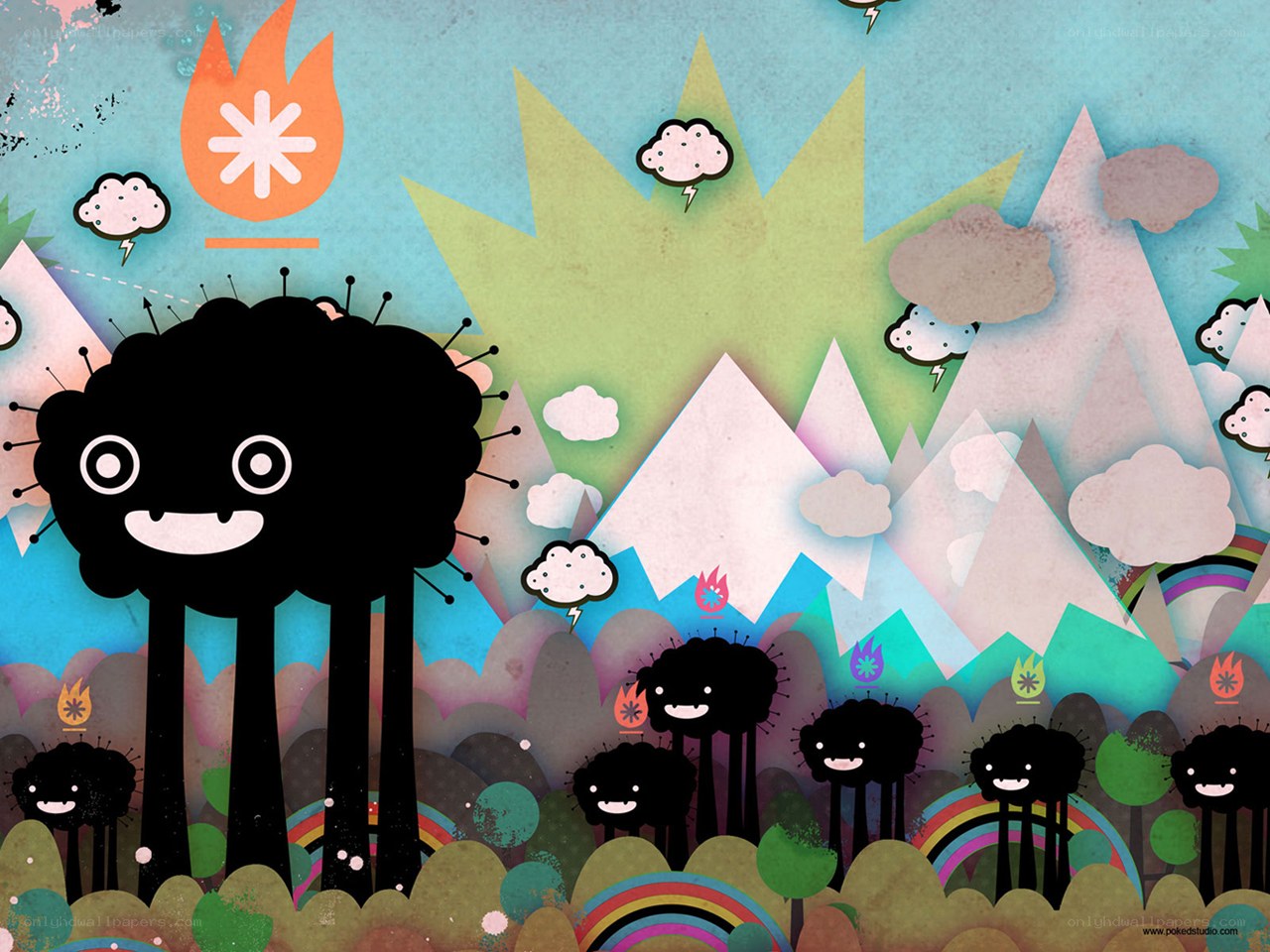 Colorful monster landscape
