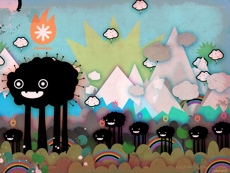 Colorful monster landscape