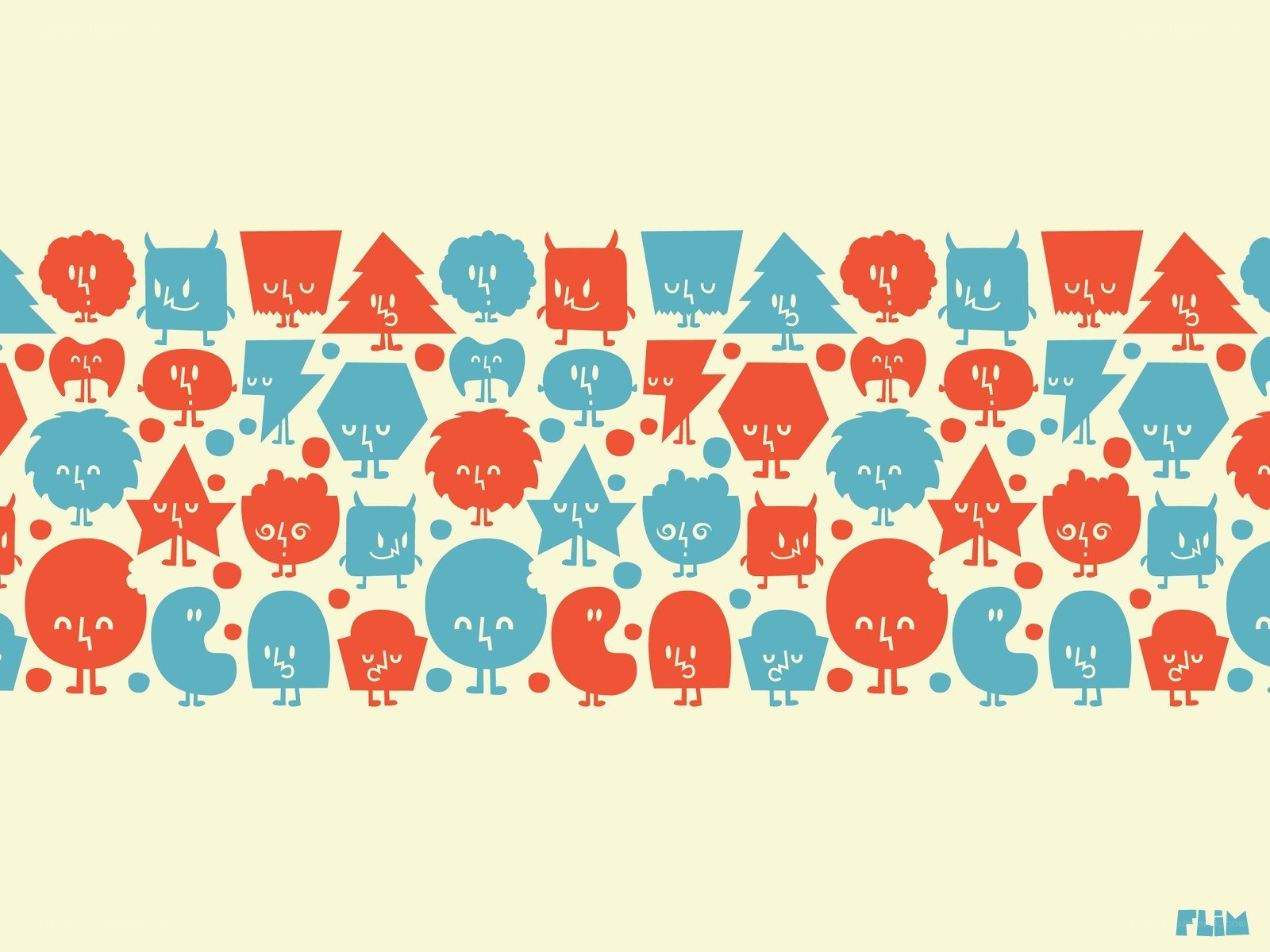 colorful monster pattern
