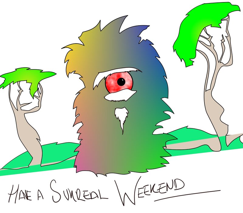 Colorful Monster with Red Eye