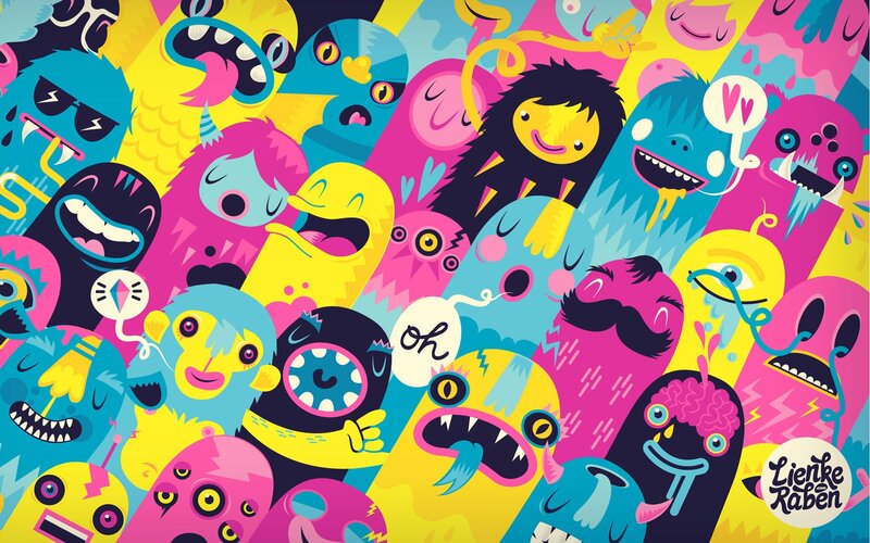Colorful Monsters Illustration