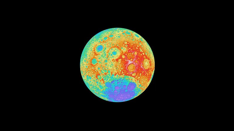 colorful moon surface map