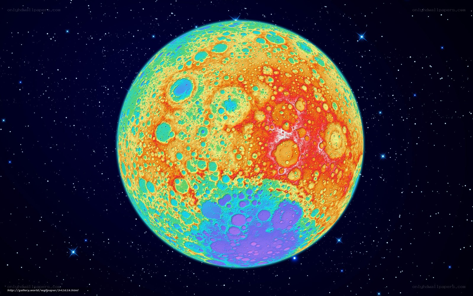 Colorful Moon Surface