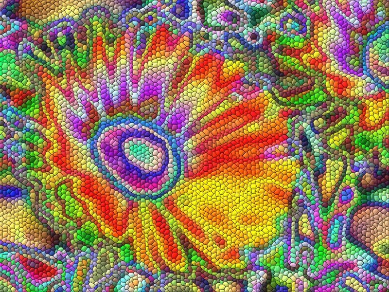 Colorful Mosaic Flower — Yellow