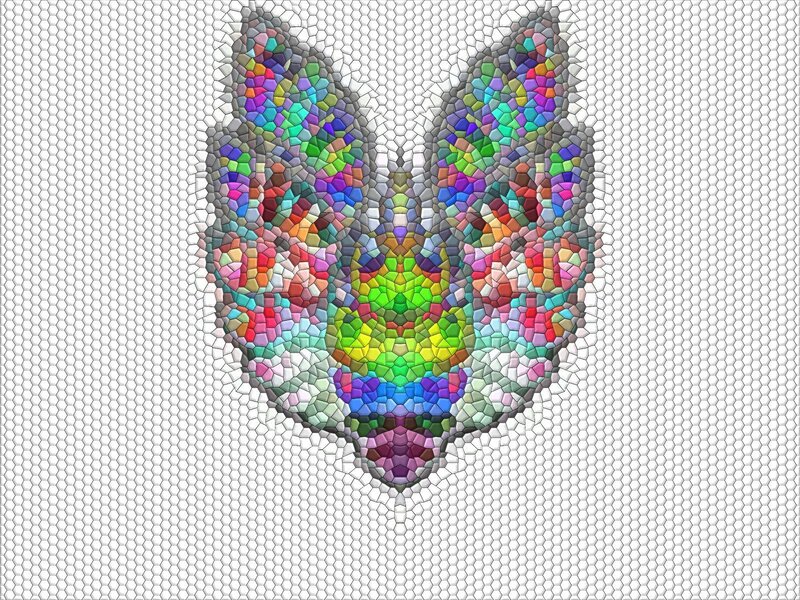 Colorful Mosaic Fox