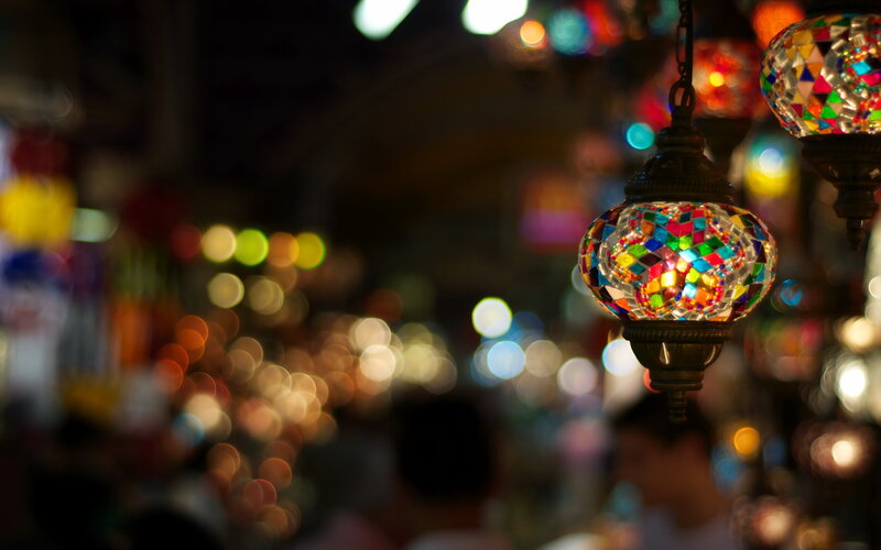 Colorful Mosaic Lantern