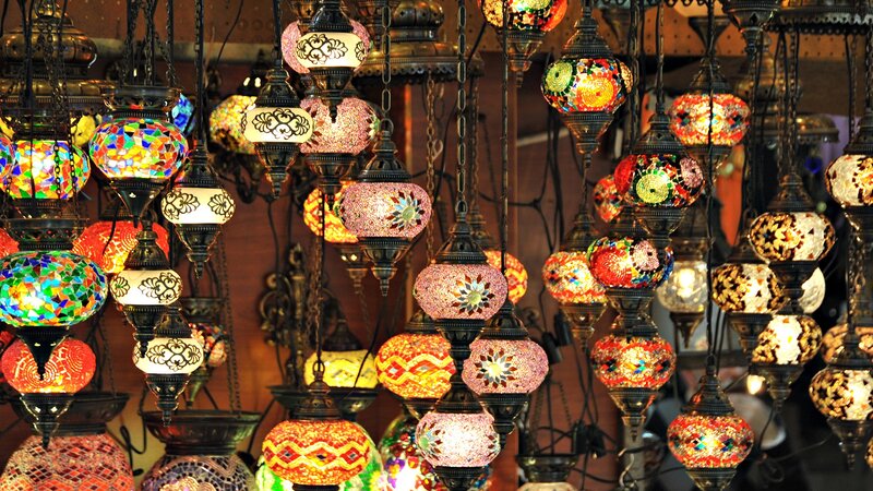 Colorful mosaic lanterns for sale