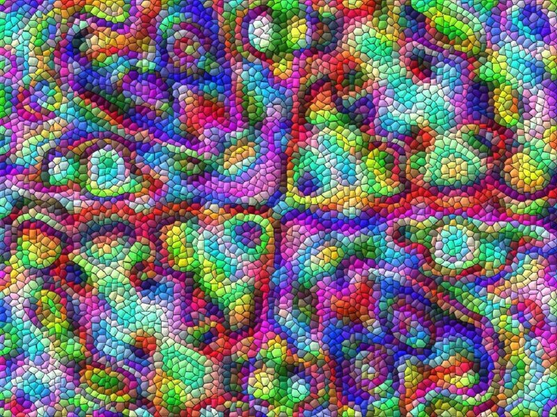 Colorful Mosaic Pattern — Blue, Vibrant, Abstract