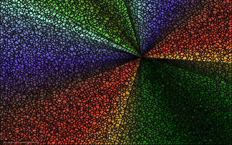 Colorful Mosaic Pattern — Green, Vibrant, Abstract, Stained Glass