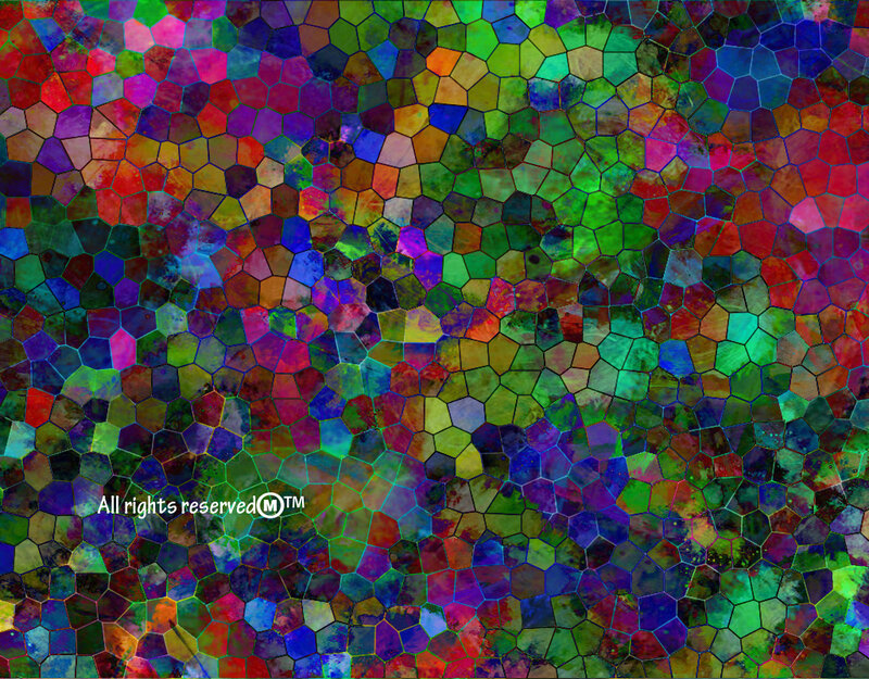 Colorful Mosaic Pattern — Green, Vibrant, Abstract, Tiles, Colors
