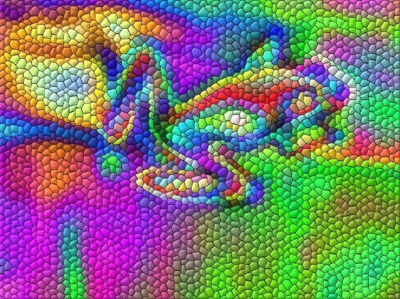 Colorful Mosaic Pattern — Green, Vibrant, Digital Art