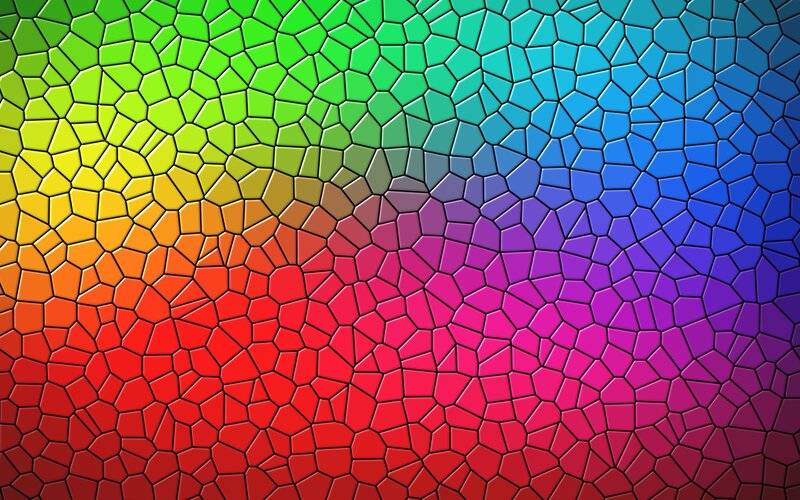 Colorful Mosaic Pattern — Red, Vibrant, Abstract