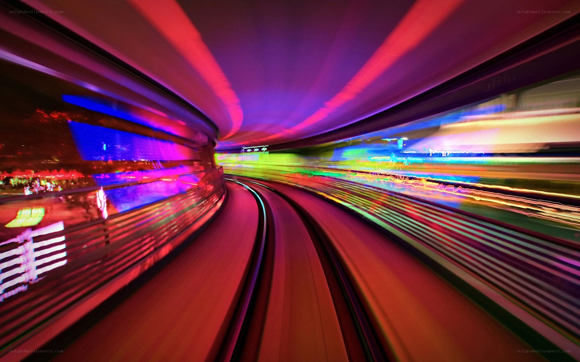 colorful motion blur tunnel