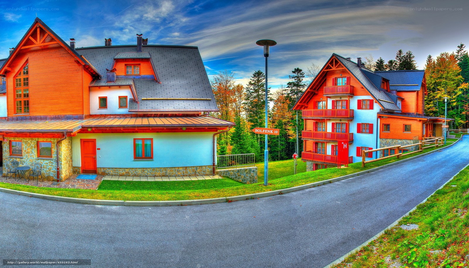 Colorful mountain houses