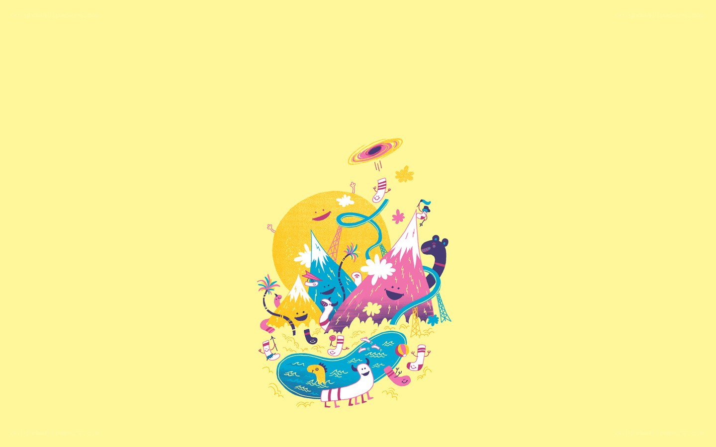 colorful mountain illustration
