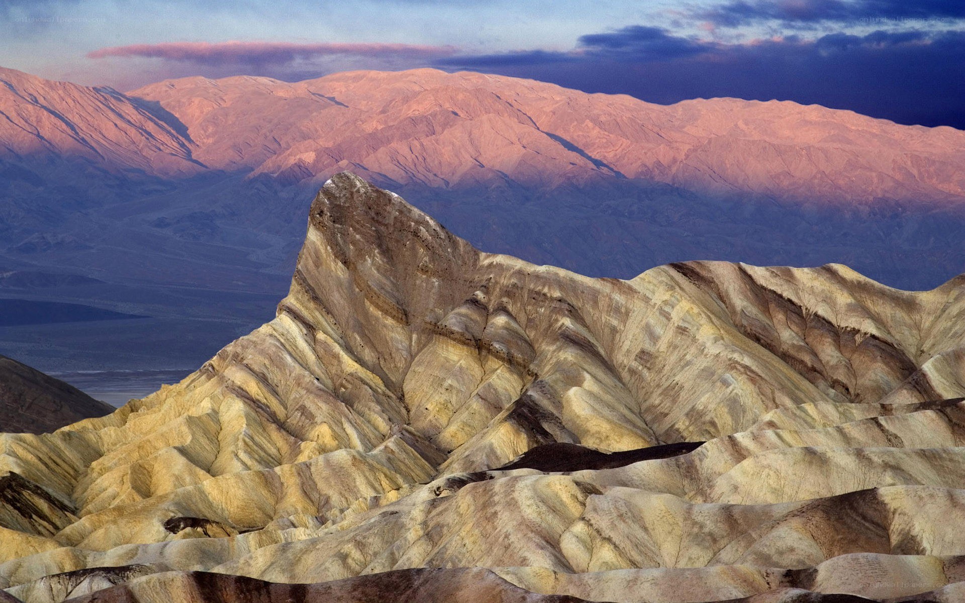 Colorful mountain landscape at sunset