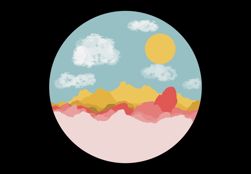 Colorful Mountain Landscape — Yellow