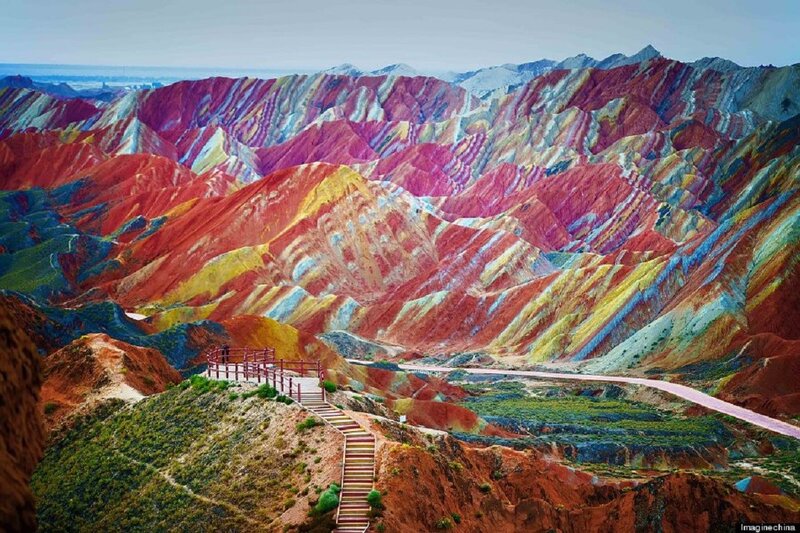 Colorful Mountain Range — Red, Dramatic, Afternoon