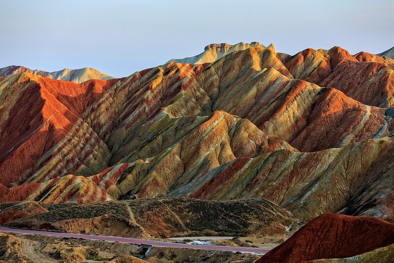 Colorful Mountain Range — Red, Dramatic, Sunset
