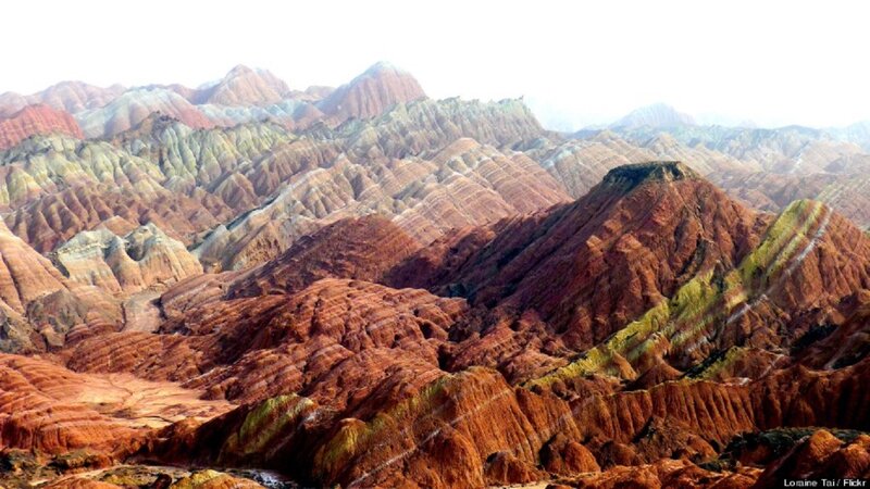 Colorful Mountain Range — Red, Dramatic