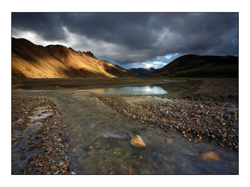 Colorful mountains and river