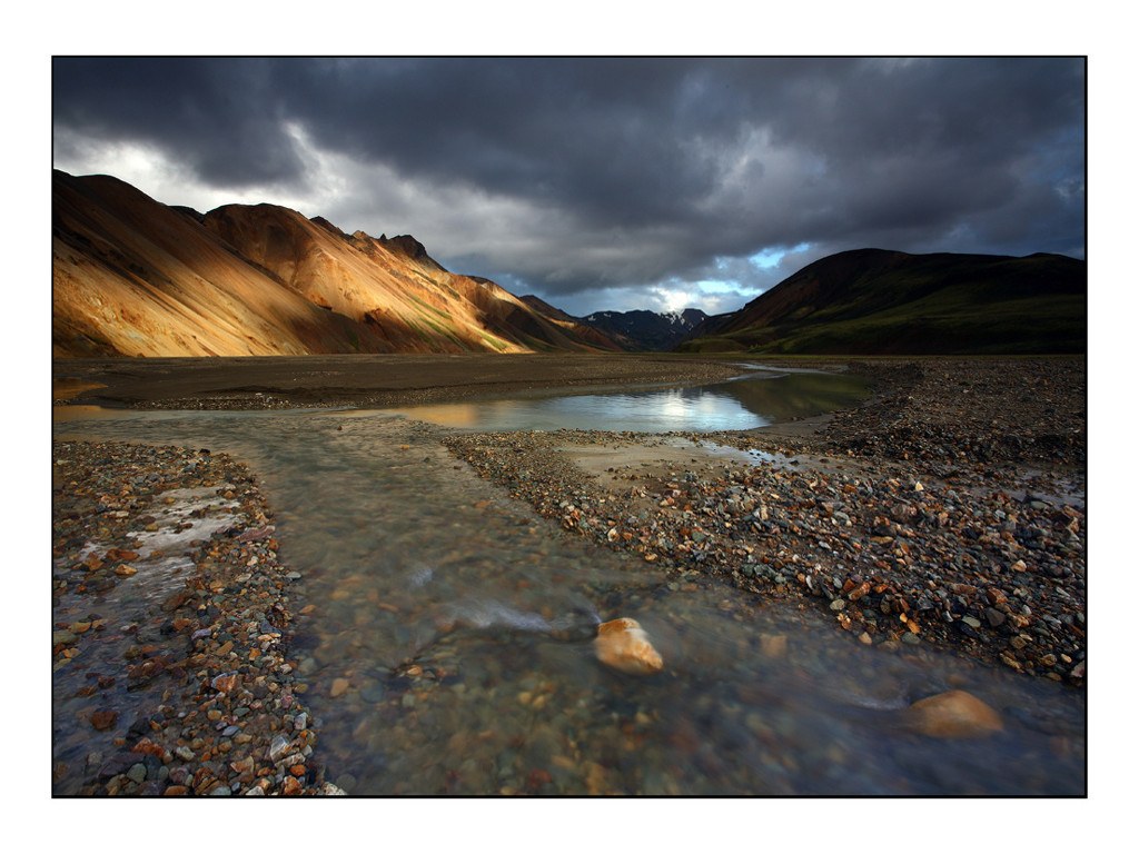 Colorful mountains and river