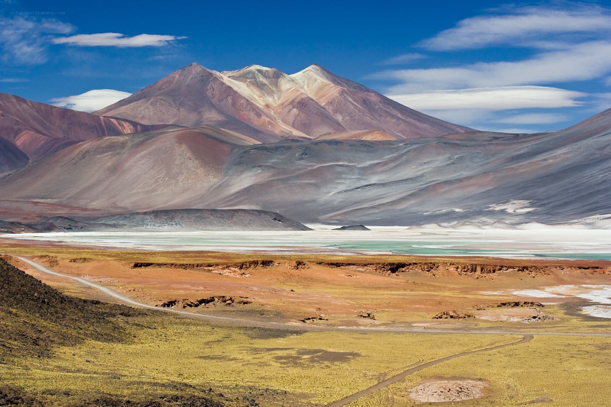 Colorful mountains and salt flats