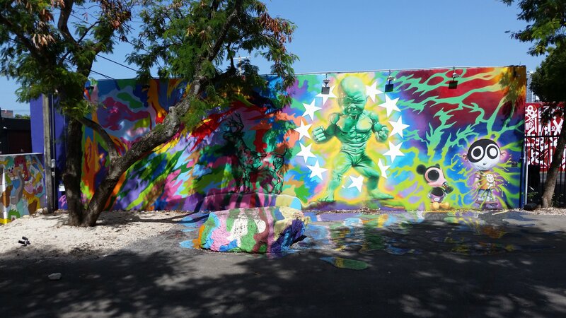 Colorful Mural on Wall — Green
