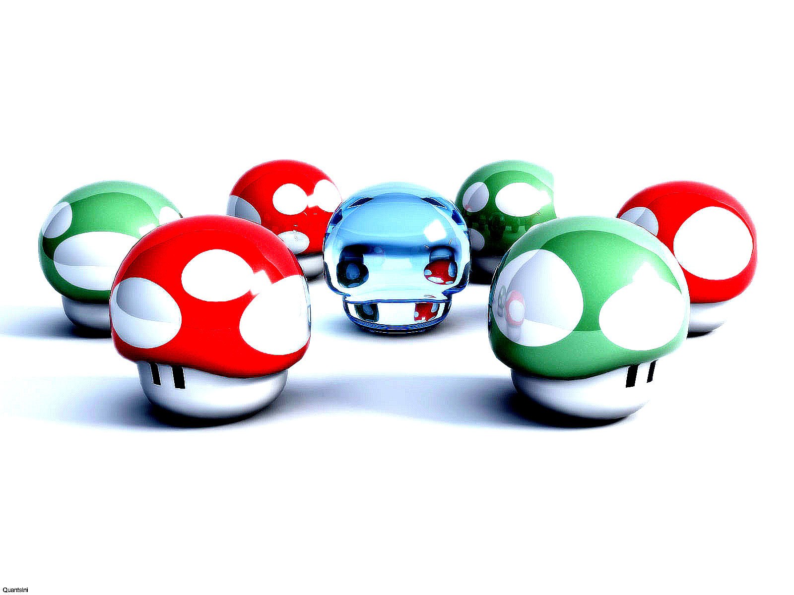 Colorful mushroom characters