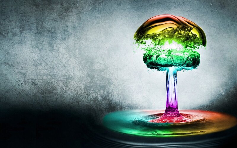 Colorful Mushroom Cloud — Green