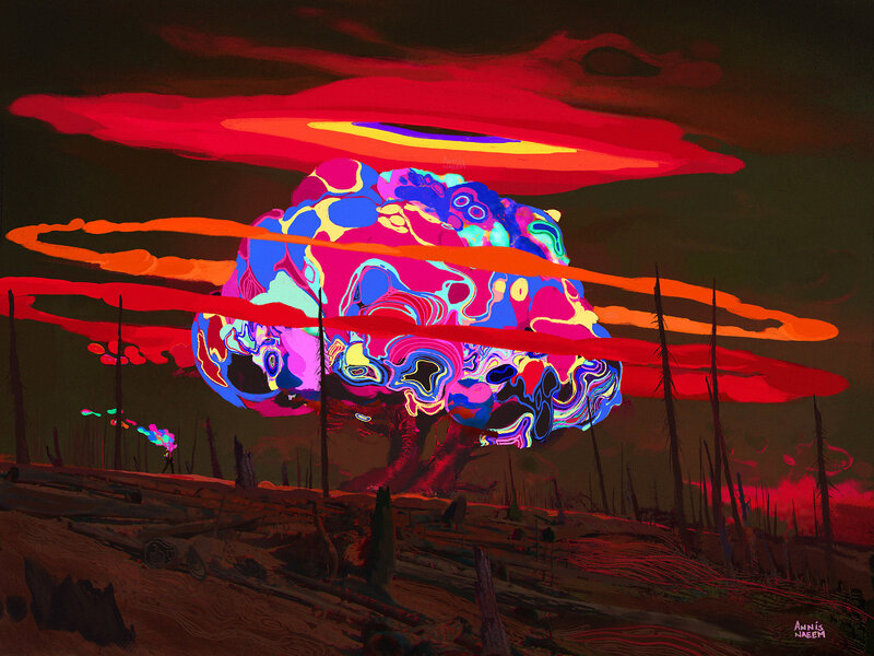 Colorful Mushroom Cloud — Red