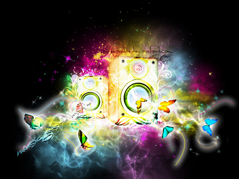 Colorful music and butterflies