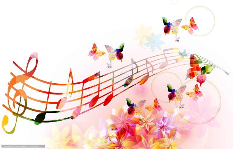 Colorful music and butterflies
