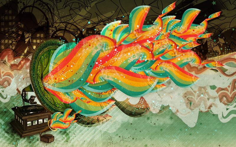 Colorful music art illustration