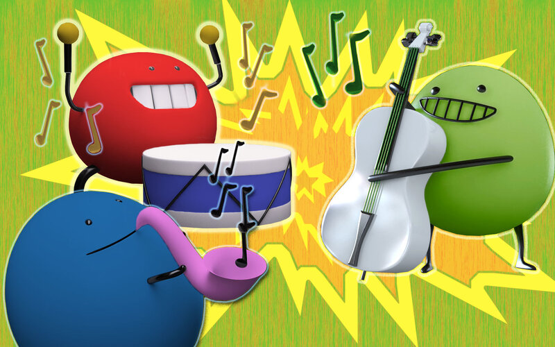 colorful music band characters