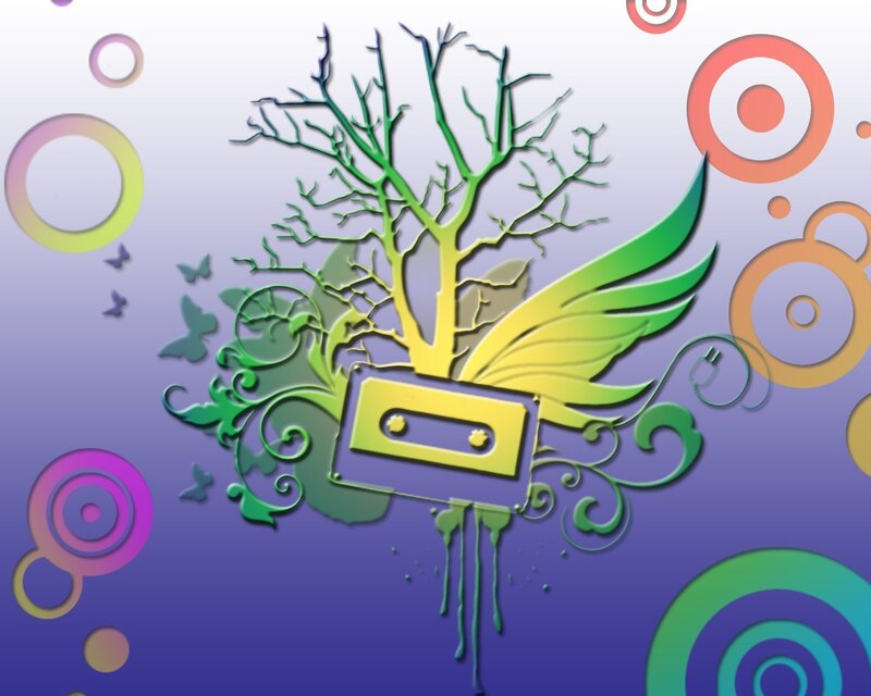 colorful music cassette art