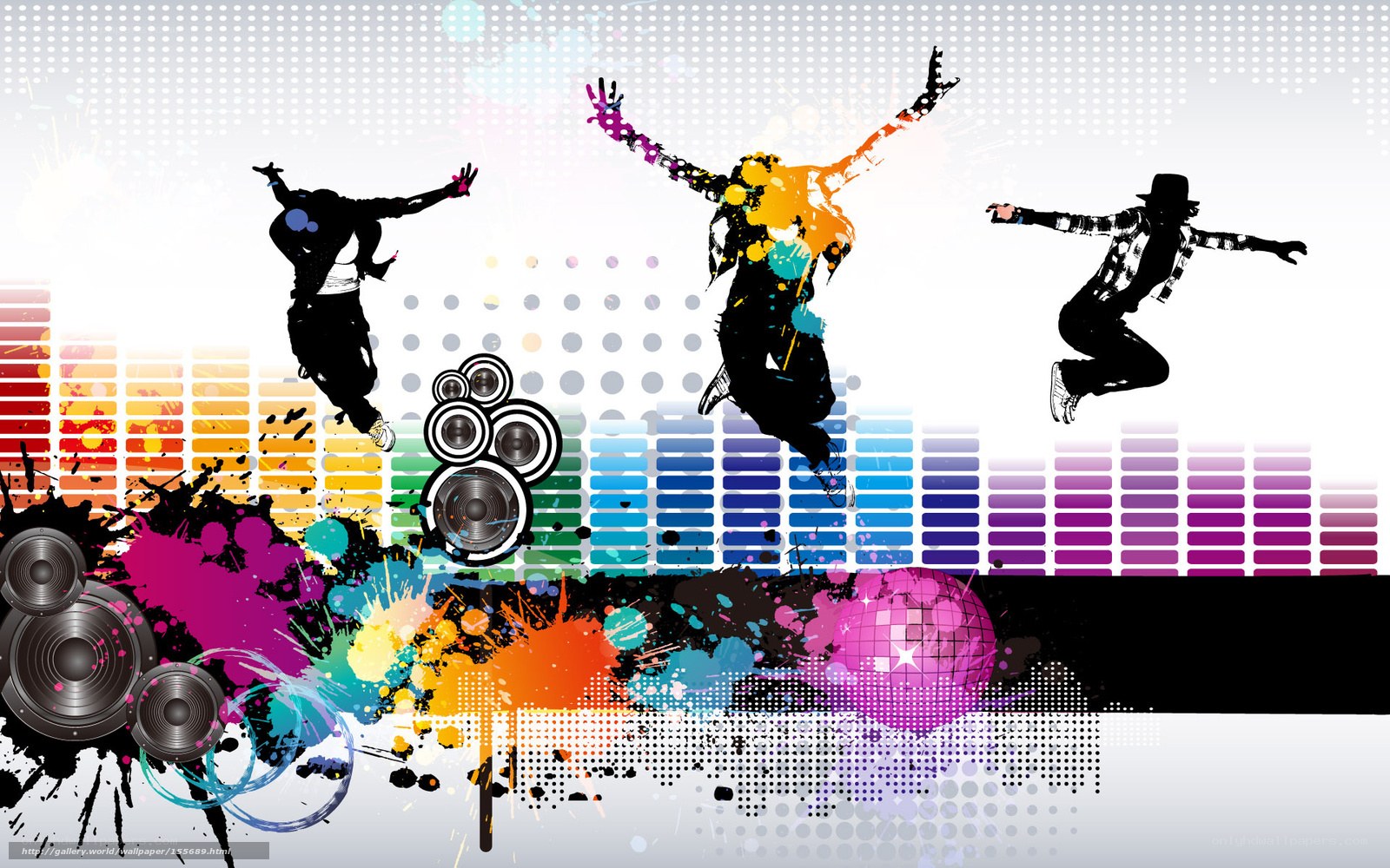 Colorful music dance party