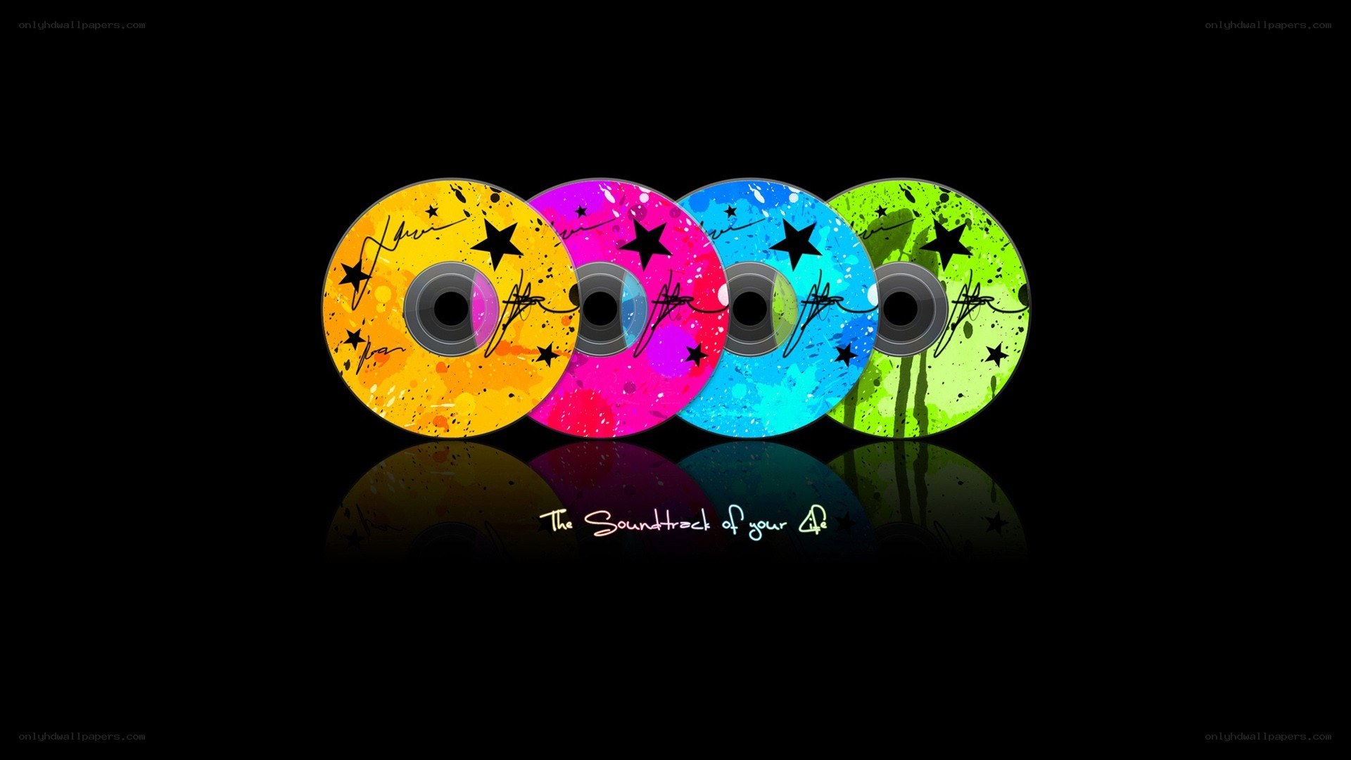 colorful music discs