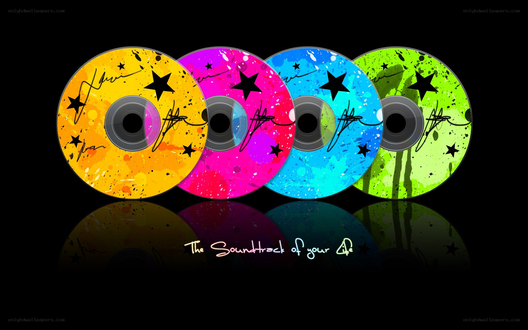 colorful music discs