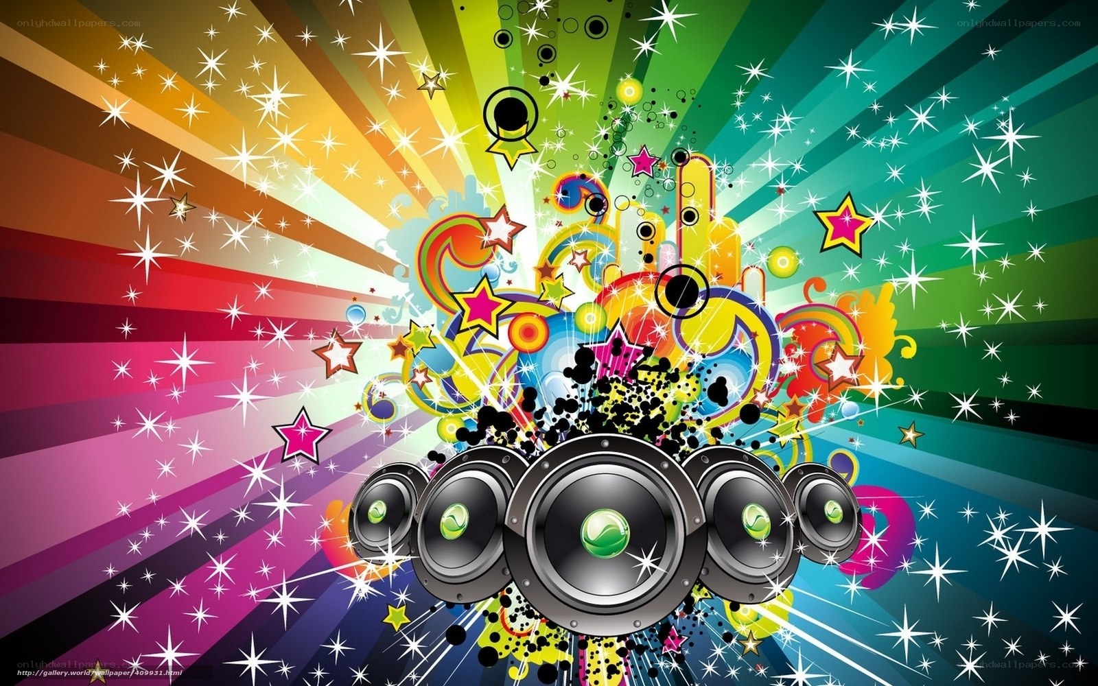 Colorful music explosion wallpaper