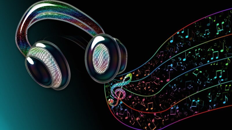 colorful music headphones