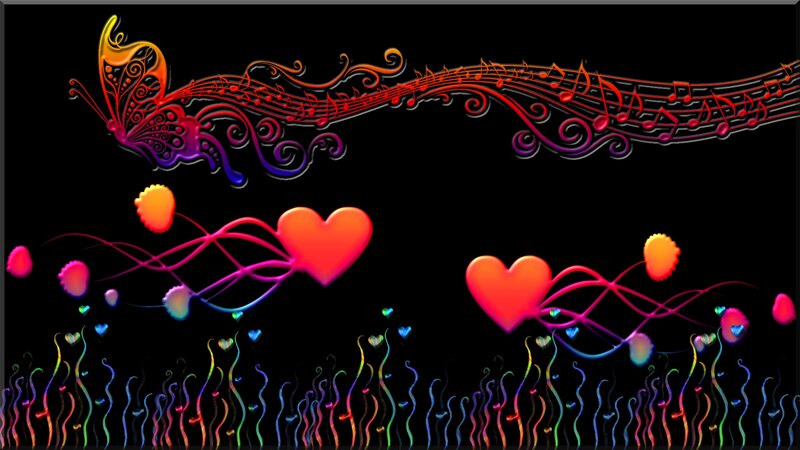 Colorful Music Hearts