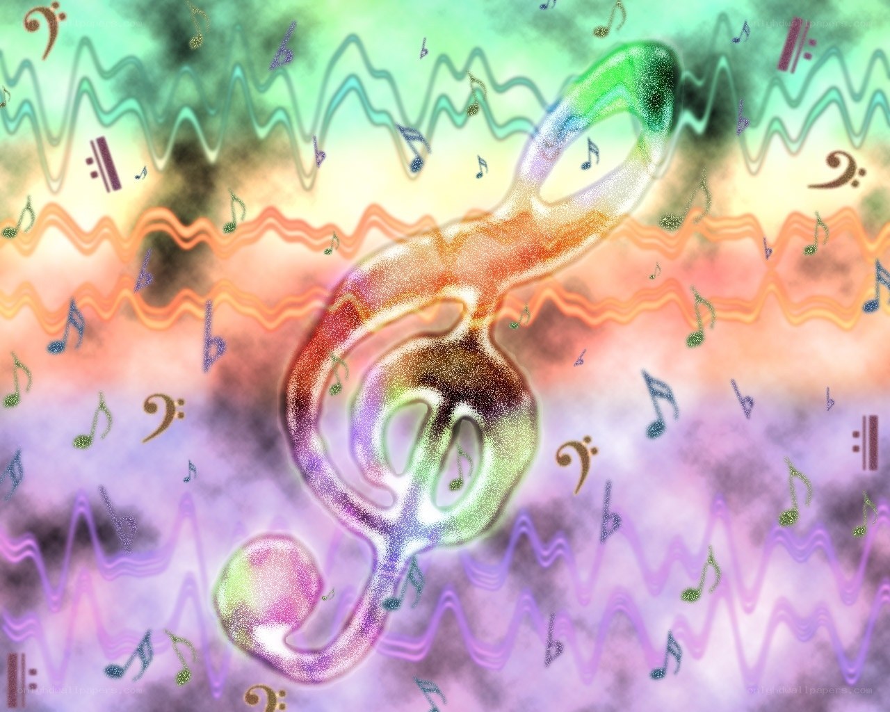 Colorful music note background