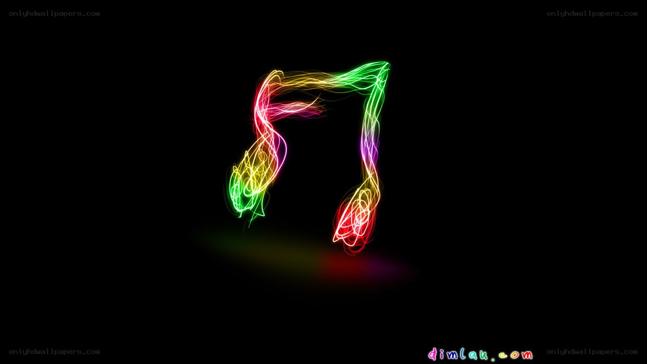 colorful music note light art